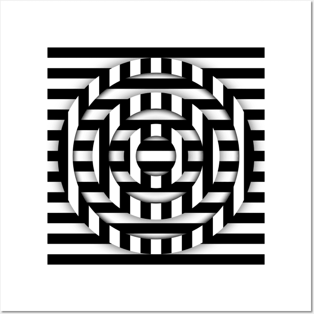 Optical Illusion II Black and White Wall Art by k10artzone